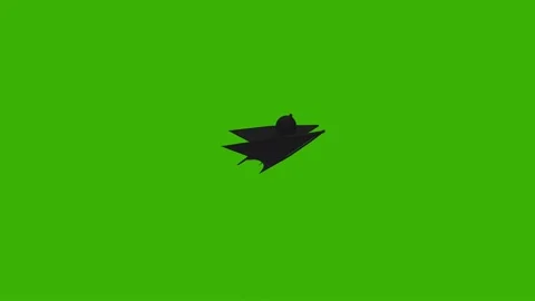 Bat Flying Silhouette Green Screen Stock Footage 344091499