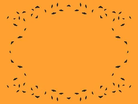 Bat frame. Black silhouettes of bats forming a frame with space for text. H.. Stock Illustration