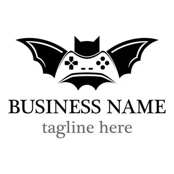 Bat gaming vector logo design Stock Illustration