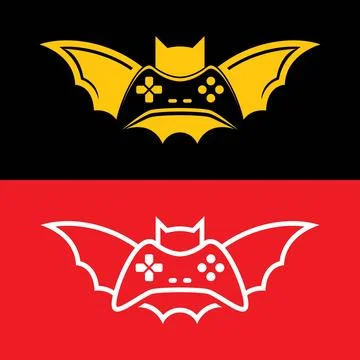 Bat gaming vector logo design Stock Illustration