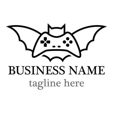 Bat gaming vector logo design Stock Illustration