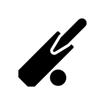 Bat glyph flat icon Illustrazione stock