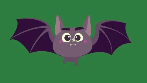 A bat on green screen and with big eyes green screen movement composition Stock Footage 336053535