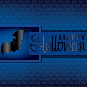 Bat halloween card in vector format. Stock Illustration