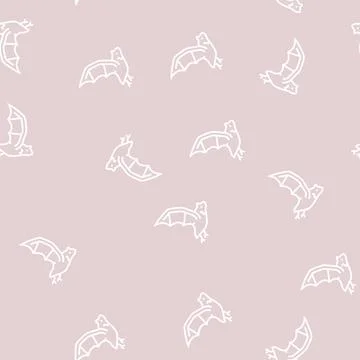 Bat halloween line seamless pattern Illustrazione stock