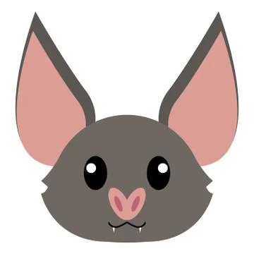 Bat head cartoon Stock Illustration
