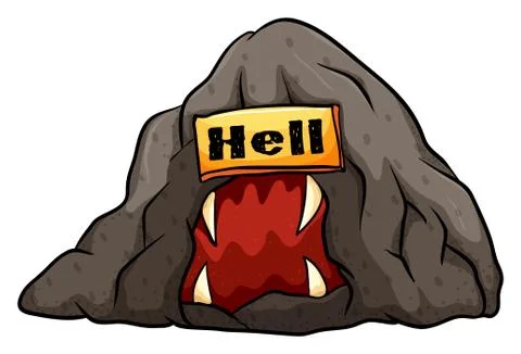 A bat in the hell idiom Stock Illustration