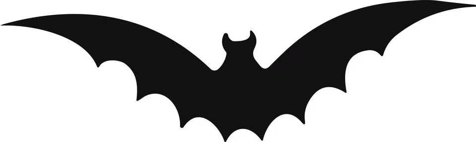 Bat horror flat. Sticker with black mouse for Halloween decoration. Simple .. Stock Illustration