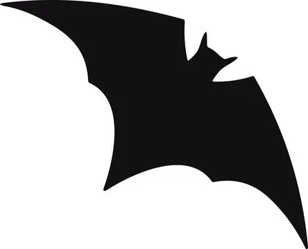Bat horror flat. Sticker with black mouse for Halloween decoration. Simple .. Stock Illustration