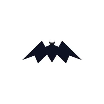 Bat icon flat and simple vector design white isolated 스톡 일러스트