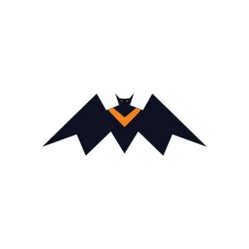 Bat icon flat and simple vector design white isolated Stock Illustration
