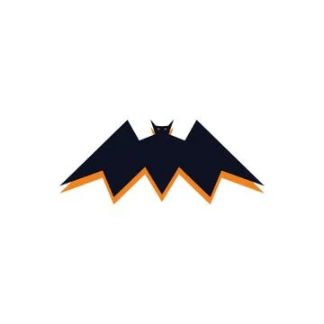 Bat icon flat and simple vector design white isolated Stock Illustration