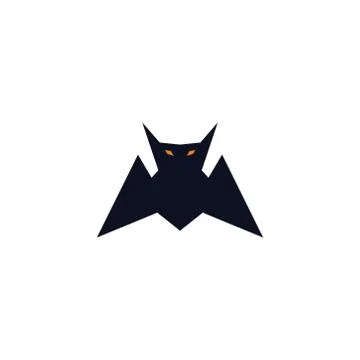 Bat icon flat and simple vector design white isolated Stock Illustration