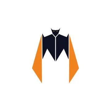 Bat icon flat and simple vector design white isolated 스톡 일러스트