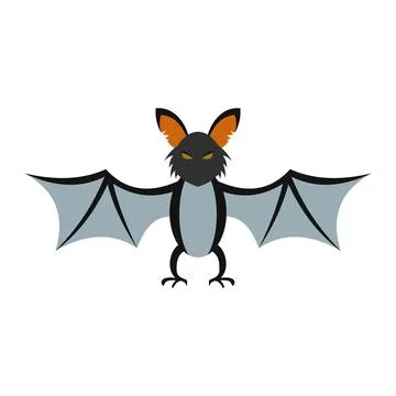 Bat icon flat Stock Illustration