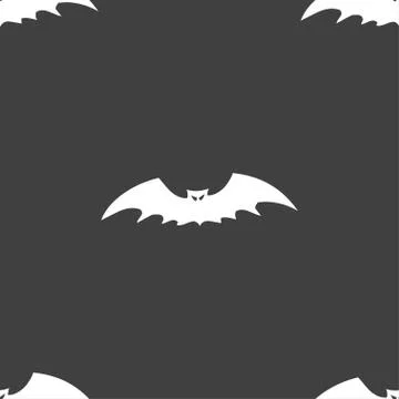 Bat icon sign. Seamless pattern on a gray background. Vector Stock Illustration