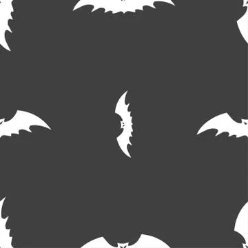 Bat icon sign. Seamless pattern on a gray background. イラスト素材