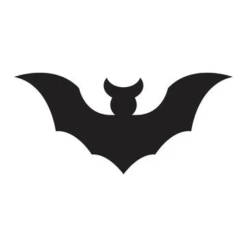 Bat icon vector design template in black color isolated sign on white backgro Stock Illustration