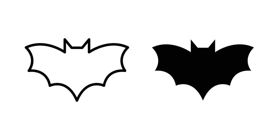 Bat icon vector, symbol, logo illustrations Stock Illustration