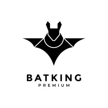 Bat king black logo design Stock Illustration
