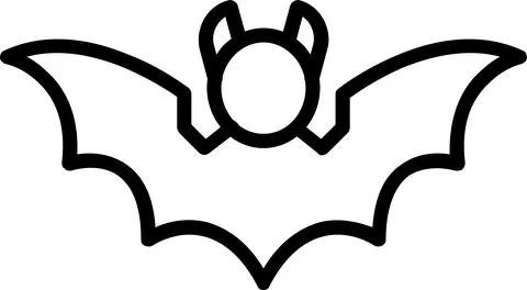 Bat Line Icon Design Stock Illustration