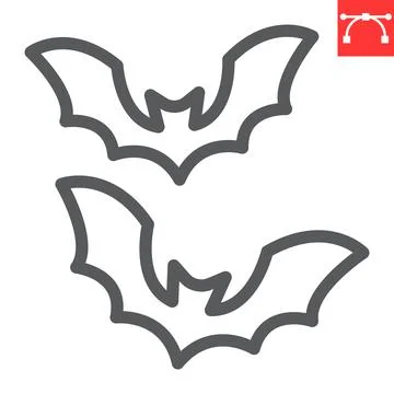 Bat line icon Stock Illustration
