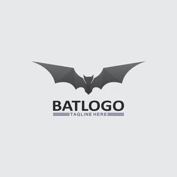 Bat logo animal and vector, wings, black, halloween, vampire, gothic, illus.. Stock Illustration