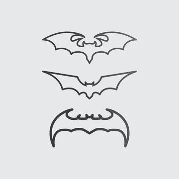 Bat logo animal and vector, wings, black, halloween, vampire, gothic, illus.. Stock Illustration