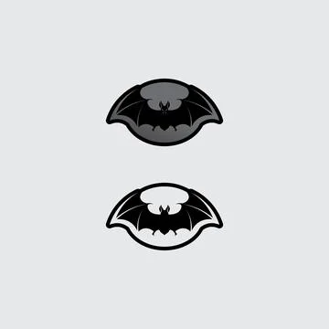 Bat logo animal and vector, wings, black, halloween, vampire, gothic, illus.. Stock Illustration
