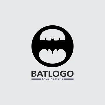Bat logo animal and vector, wings, black, halloween, vampire, gothic, illus.. Stock Illustration