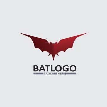 Bat logo animal and vector, wings, black, halloween, vampire, gothic, illus.. Stock Illustration