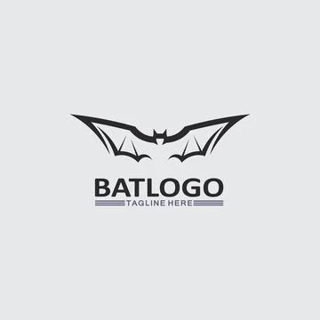 Bat logo animal and vector, wings, black, halloween, vampire, gothic, illus.. Stock Illustration