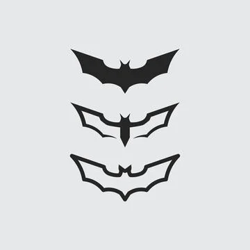 Bat logo animal and vector, wings, black, halloween, vampire, gothic, illus.. Stock Illustration