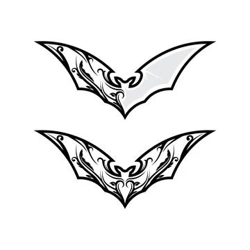 Bat logo animal and vector, wings, black, halloween, vampire, gothic, illus.. Stock Illustration