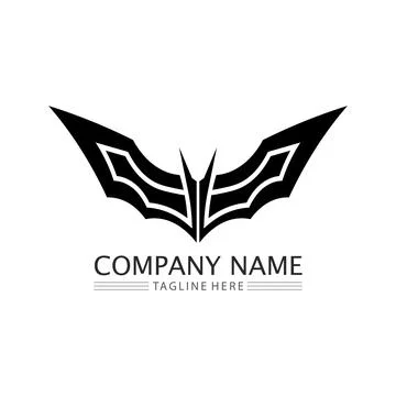 Bat logo animal and vector, wings, black, halloween, vampire, gothic, illus.. Stock Illustration