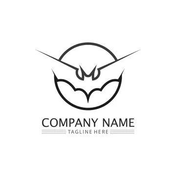 Bat logo animal and vector, wings, black, halloween, vampire, gothic, illus.. Stock Illustration