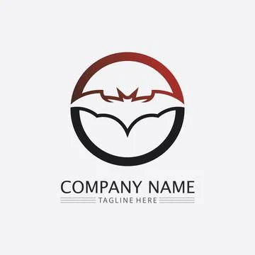 Bat logo animal and vector, wings, black, halloween, vampire, gothic, illus.. Stock Illustration
