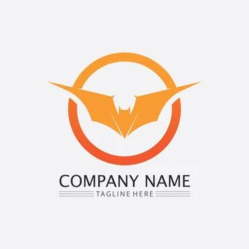 Bat logo animal and vector, wings, black, halloween, vampire, gothic, illus.. Stock Illustration
