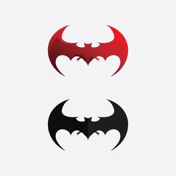 Bat logo animal and vector, wings, black, halloween, vampire, gothic, illus.. Stock Illustration