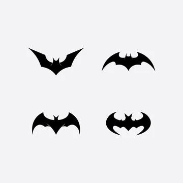 Bat logo animal and vector, wings, black, halloween, vampire, gothic, illus.. Stock Illustration