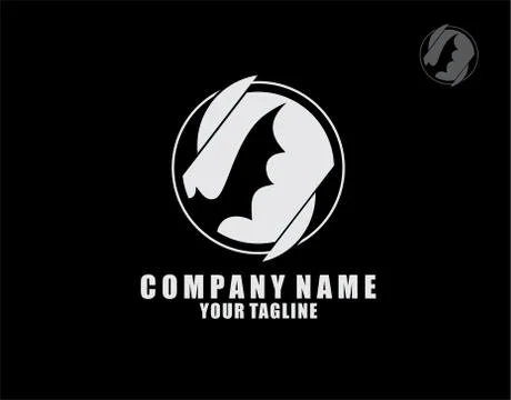 Bat Logo on black background in vector illustration Stock Illustration