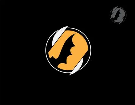 Bat logo on black background in vector illustration Stock Illustration