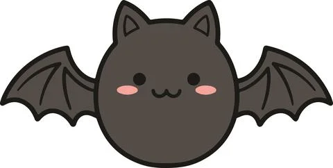 Bat, minimal simple vector illustration Stock Illustration