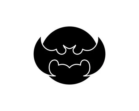 Bat open wings flying concept elements icon 库存插图