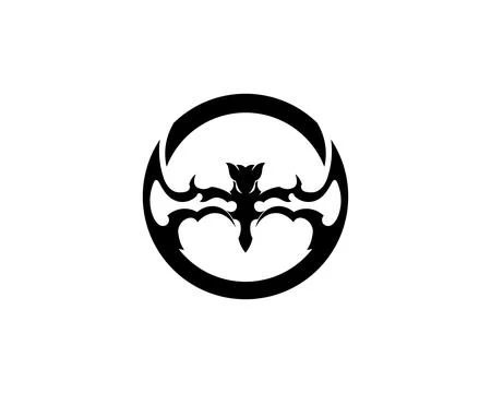 Bat open wings flying concept elements icon Stock Illustration