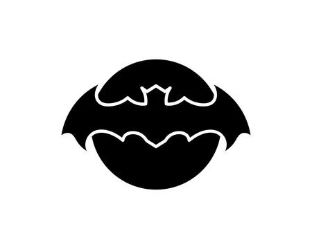 Bat open wings flying concept elements icon 库存插图