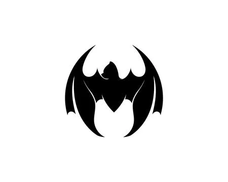 Bat open wings flying concept elements icon 库存插图
