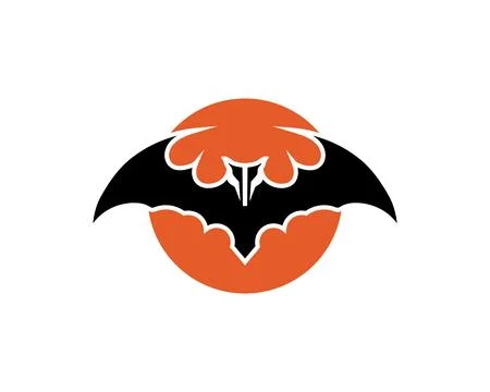 Bat open wings flying concept elements icon 库存插图