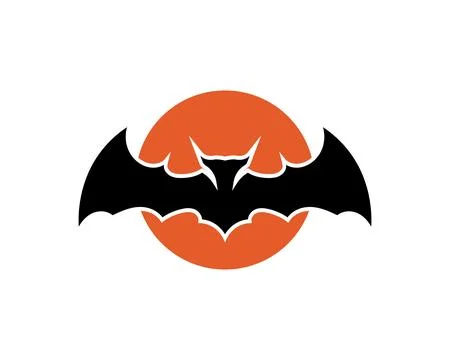 Bat open wings flying concept elements icon 库存插图
