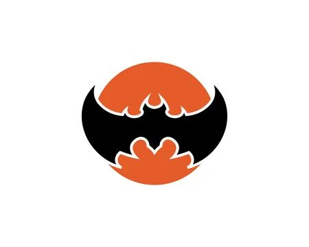 Bat open wings flying concept elements icon 스톡 일러스트